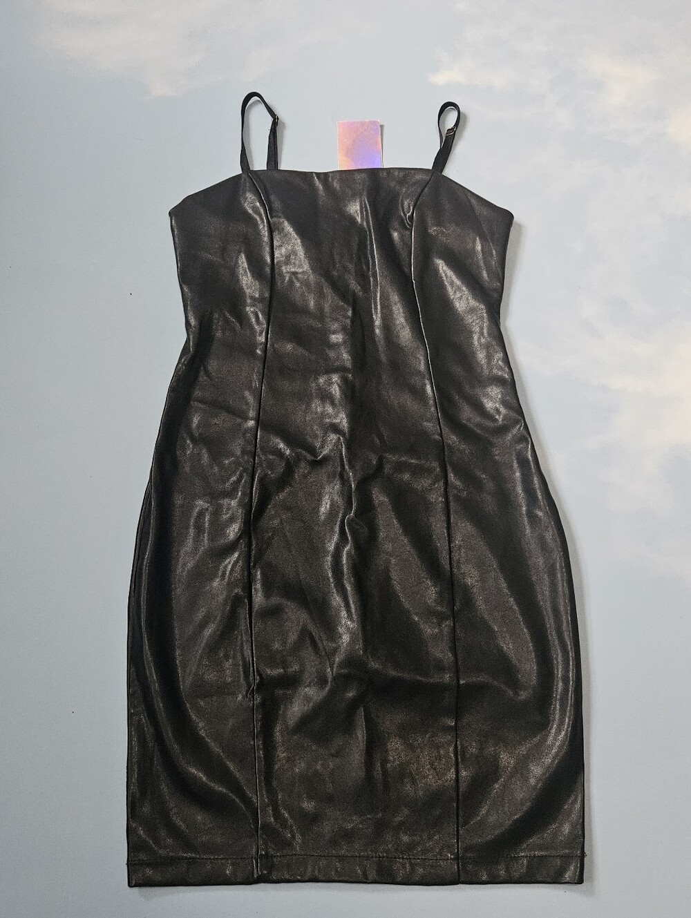 Black Leather Bodycon Mini Dress